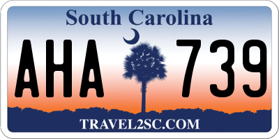 SC license plate AHA739