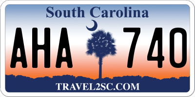 SC license plate AHA740