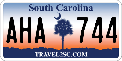 SC license plate AHA744