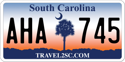 SC license plate AHA745