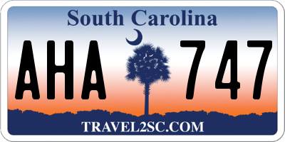 SC license plate AHA747