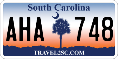 SC license plate AHA748