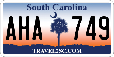 SC license plate AHA749