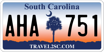 SC license plate AHA751