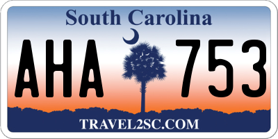 SC license plate AHA753