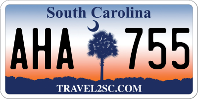SC license plate AHA755