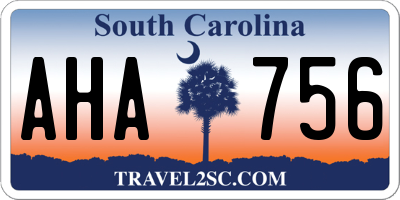 SC license plate AHA756