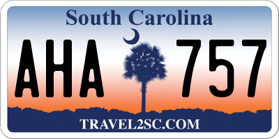 SC license plate AHA757