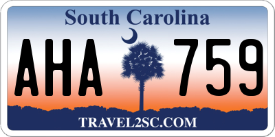 SC license plate AHA759