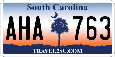 SC license plate AHA763