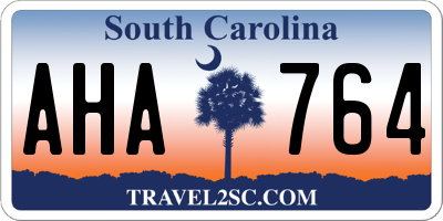 SC license plate AHA764