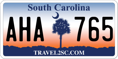 SC license plate AHA765
