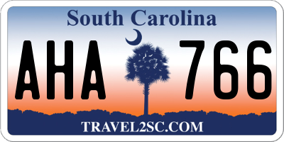 SC license plate AHA766