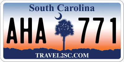 SC license plate AHA771