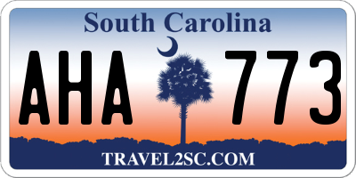 SC license plate AHA773
