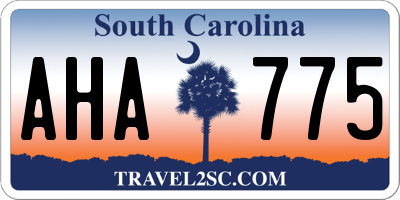 SC license plate AHA775