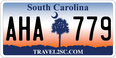 SC license plate AHA779
