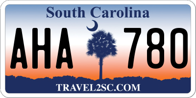 SC license plate AHA780