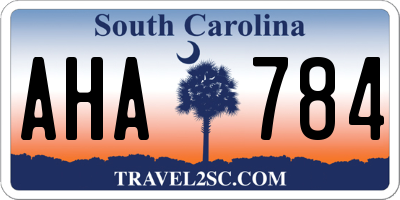 SC license plate AHA784