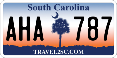SC license plate AHA787