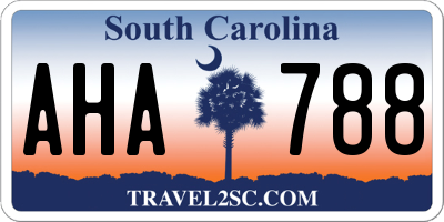 SC license plate AHA788