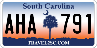 SC license plate AHA791