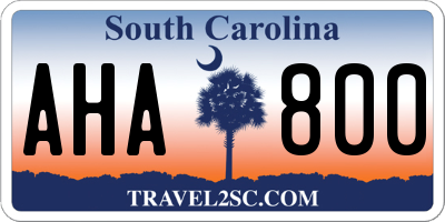 SC license plate AHA800