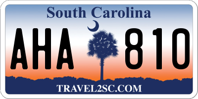 SC license plate AHA810