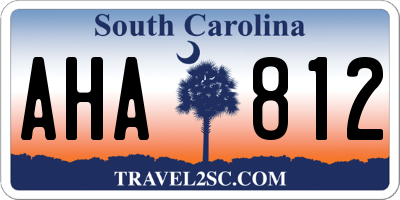 SC license plate AHA812