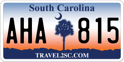 SC license plate AHA815