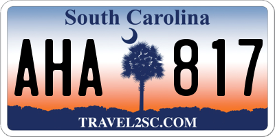 SC license plate AHA817