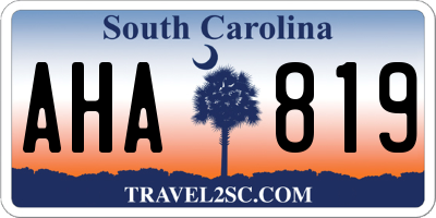 SC license plate AHA819