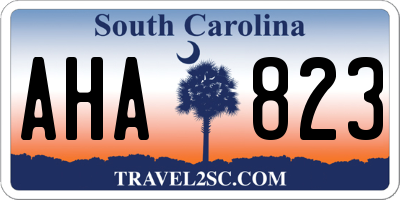 SC license plate AHA823