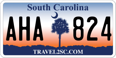 SC license plate AHA824