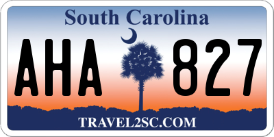 SC license plate AHA827