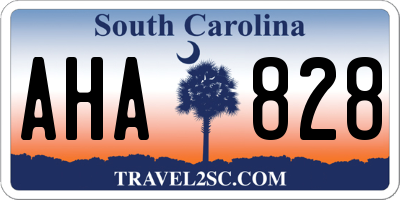 SC license plate AHA828