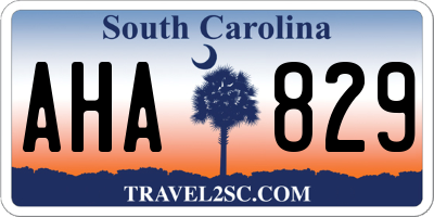 SC license plate AHA829