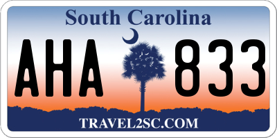 SC license plate AHA833