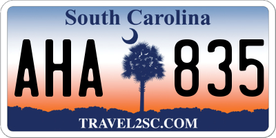 SC license plate AHA835