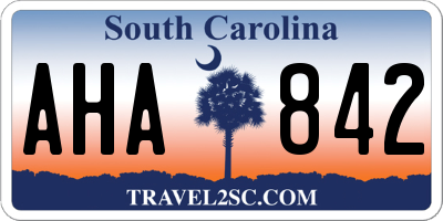 SC license plate AHA842