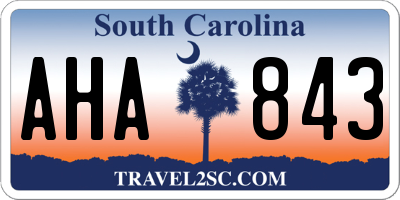 SC license plate AHA843