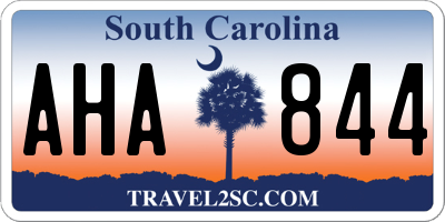 SC license plate AHA844