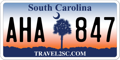 SC license plate AHA847