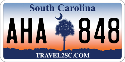 SC license plate AHA848