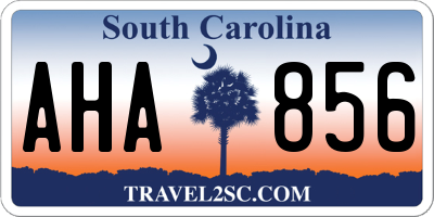 SC license plate AHA856