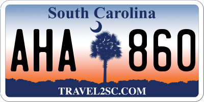 SC license plate AHA860