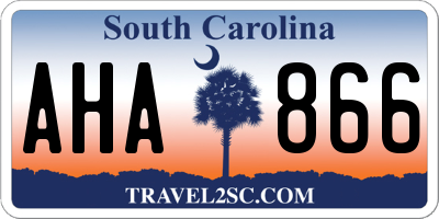 SC license plate AHA866