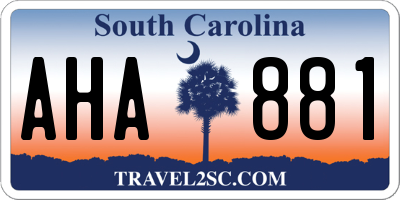 SC license plate AHA881