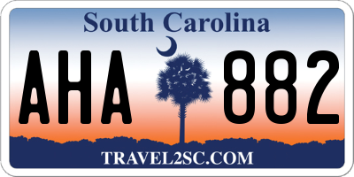 SC license plate AHA882