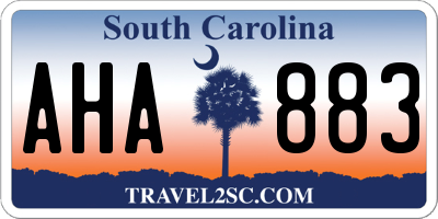 SC license plate AHA883